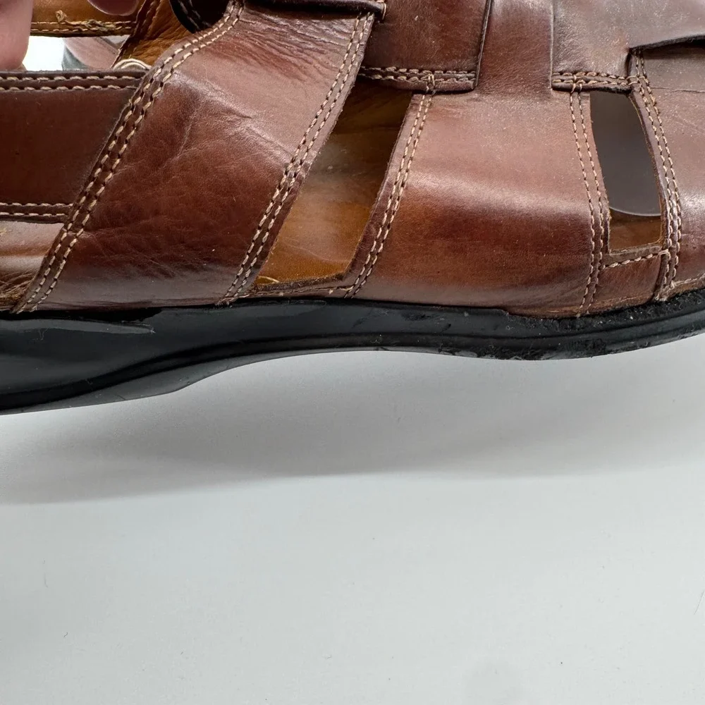 Cole Haan Caged Sandals Mens 10.5 Brown Leather C09385